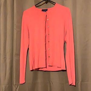 100% Silk Ann Taylor Coral Cardigan